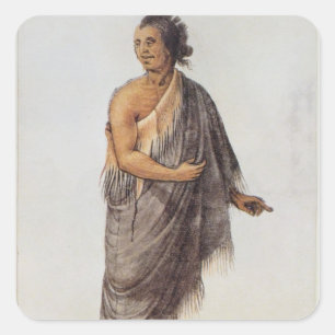 Pegatina Cuadrada Viejo indio