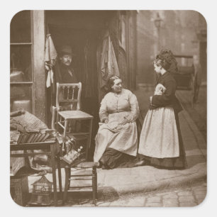 Pegatina Cuadrada Viejos muebles, de 'Street Life in London', 1877-