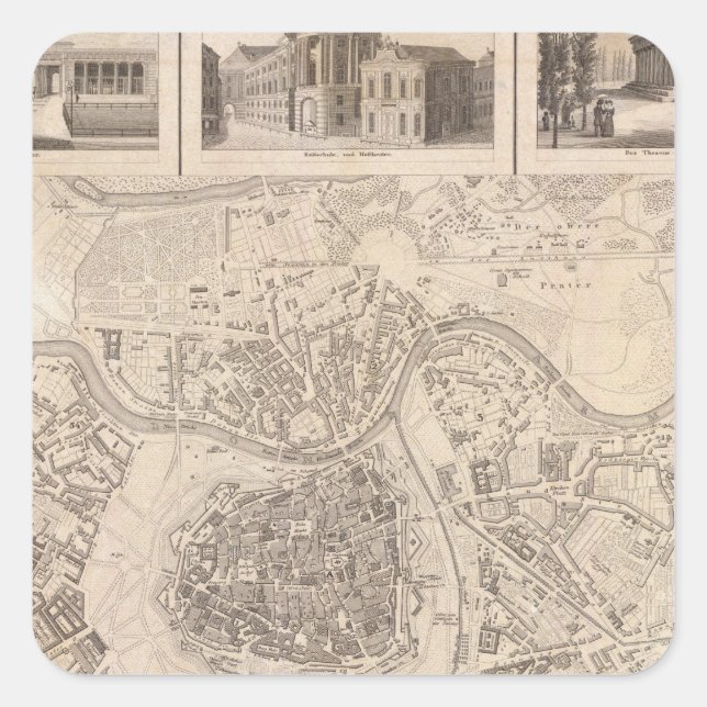 Pegatina Cuadrada Viena 2 (Anverso)