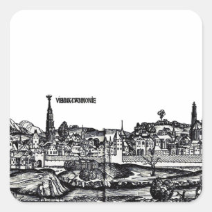 Pegatina Cuadrada Viena capital de Austria 