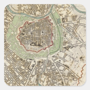 Pegatina Cuadrada Viena Wien