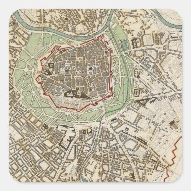 Pegatina Cuadrada Viena Wien (Anverso)