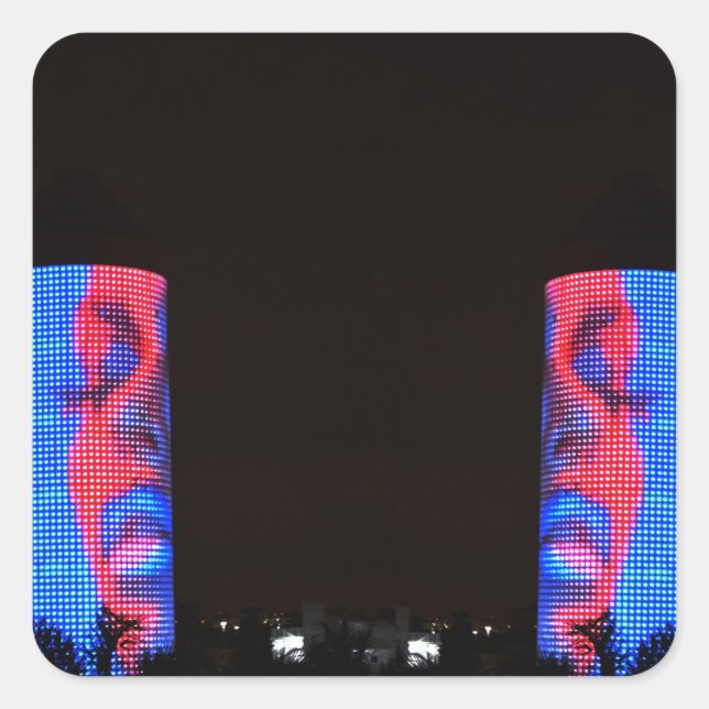 Pegatina Cuadrada ~Viendo al doble~ Miami/Pegatina Sobe PERSONALIZAR (Anverso)