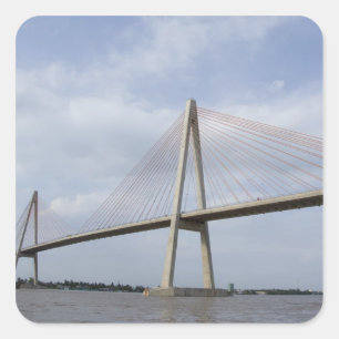 Pegatina Cuadrada Vietnam, Ciudad Ho Chi Minh (alias Saigón). Delta