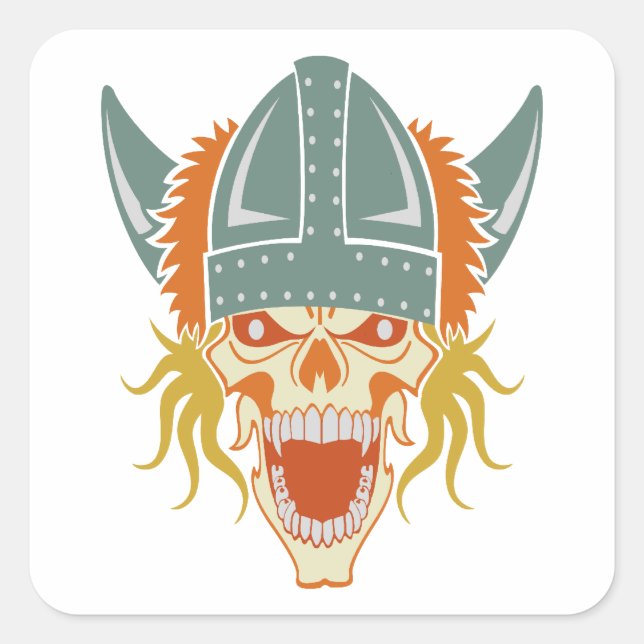 Pegatina Cuadrada VIGILANDO pegatinas personalizados de cráneo (Anverso)