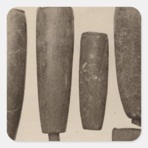 Pegatina Cuadrada VIII tubos de piedra, tan Calif