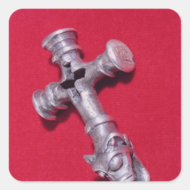 Pegatina Cuadrada Viking amulet en forma de cruz (Anverso)