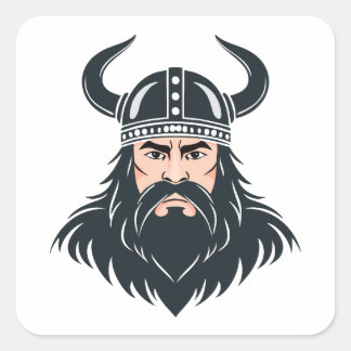 Pegatina Cuadrada viking warrior