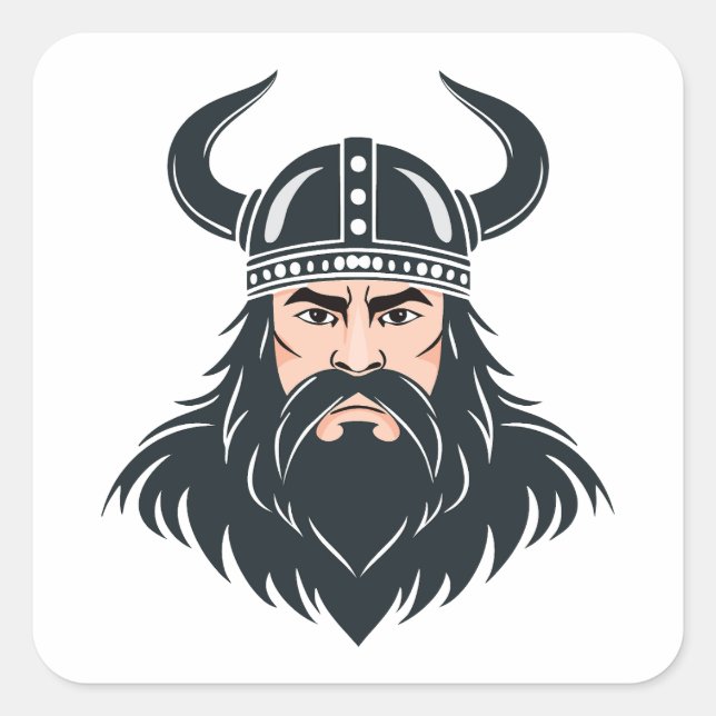 Pegatina Cuadrada viking warrior (Anverso)