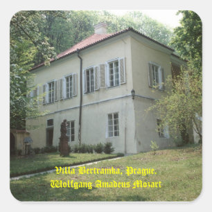 Pegatina Cuadrada Villa Bertramka-Mozart-Praga