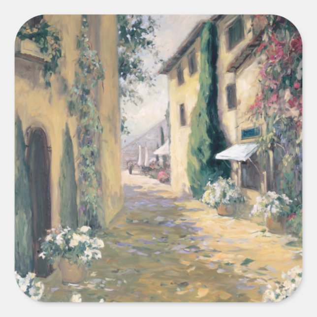 Pegatina Cuadrada Villa Sunlit (Anverso)