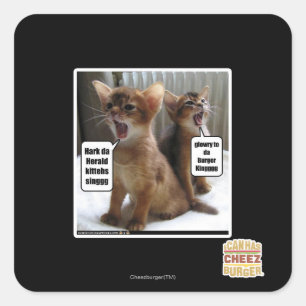Pegatina Cuadrada Villancicos de Kitteh