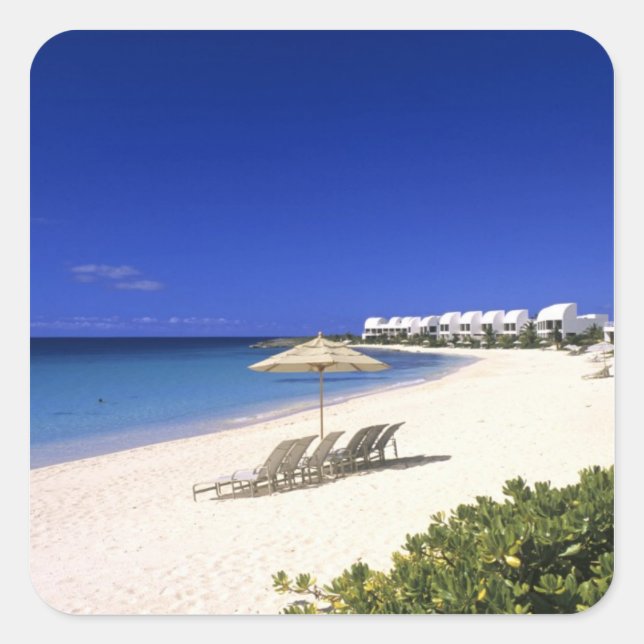 Pegatina Cuadrada Villas Cove Castles, Shoal Bay West, Anguila (Anverso)