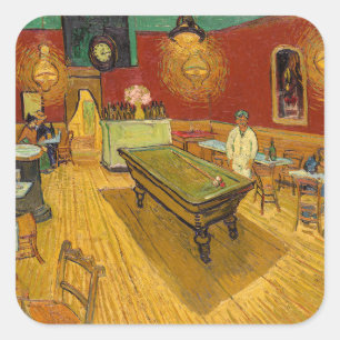 Pegatina Cuadrada Vincent van Gogh - El Café de Noche