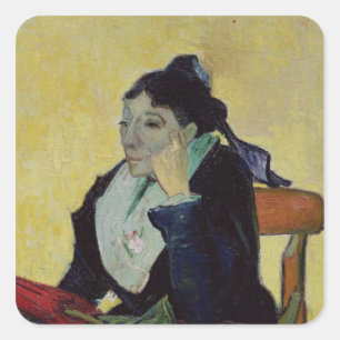 Pegatina Cuadrada Vincent van Gogh el   L'Arlesienne 1888