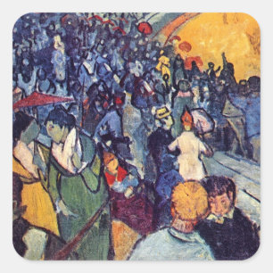 Pegatina Cuadrada Vincent Van Gogh - Espectadores en la Arena