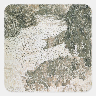 Pegatina Cuadrada Vincent van Gogh   Esquina del parque, 1888