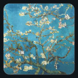 Pegatina Cuadrada Vincent van Gogh, floreciente árbol de almendros<br><div class="desc">Vincent van Gogh,  floreciente árbol de almendros</div>