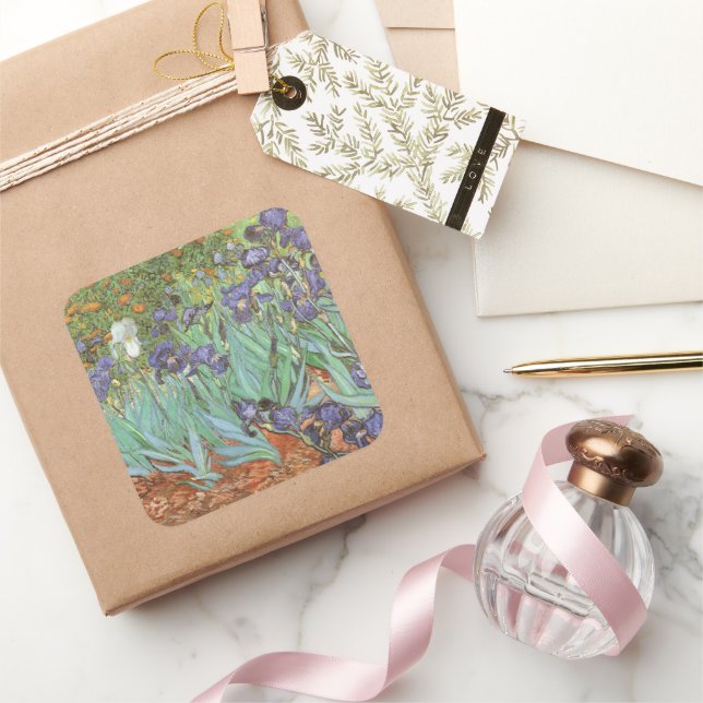 Pegatina Cuadrada Vincent van Gogh - Irises (Regalar)