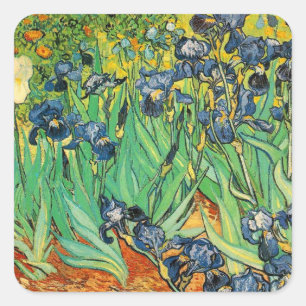 Pegatina Cuadrada Vincent van Gogh, Irises