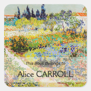 Pegatina Cuadrada Vincent van Gogh - Jardín de Arles