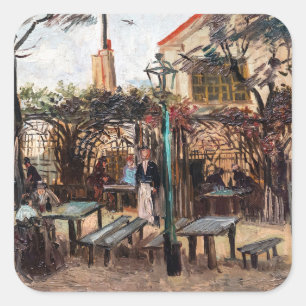 Pegatina Cuadrada Vincent Van Gogh - La Guinguette en Montmartre