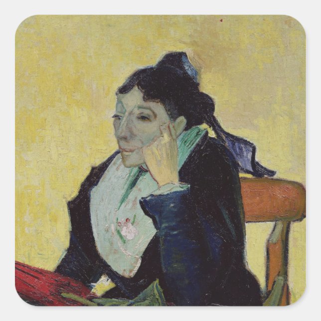 Pegatina Cuadrada Vincent van Gogh | L'Arlesienne 1888 (Anverso)