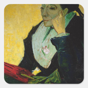 Pegatina Cuadrada Vincent van Gogh   L'Arlesienne, detalle, 1888