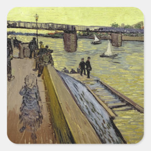 Pegatina Cuadrada Vincent van Gogh Le Pont de Trinquetaille Arles