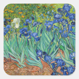 Pegatina Cuadrada Vincent Van Gogh - Lirios