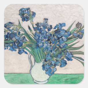 Pegatina Cuadrada Vincent van Gogh - Lirios