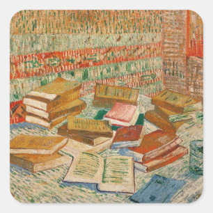 Pegatina Cuadrada Vincent van Gogh Los Libros Amarillos, 1887