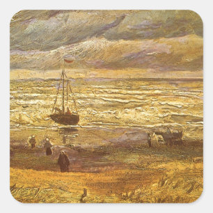 Pegatina Cuadrada Vincent van Gogh - Mar en Scheveningen