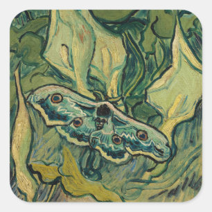 Pegatina Cuadrada Vincent van Gogh - Mariposa emperador