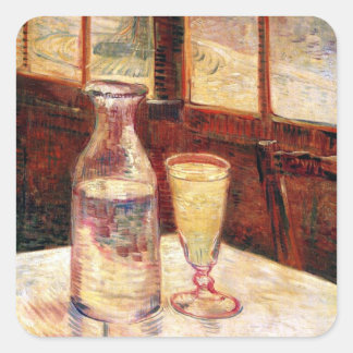 Pegatina Cuadrada Vincent Van Gogh - Naturaleza muerta con absenta