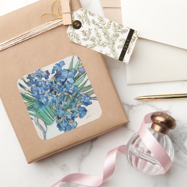 Pegatina Cuadrada Vincent van Gogh - Naturaleza muerta: jarrón con l (Regalar)