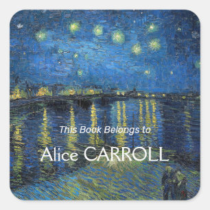 Pegatina Cuadrada Vincent van Gogh - Noche estrellada sobre el Ródan