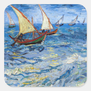 Pegatina Cuadrada Vincent van Gogh - Paisaje marino cerca de Saintes