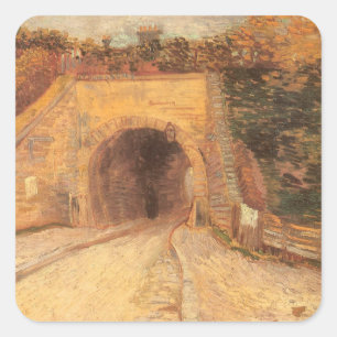 Pegatina Cuadrada Vincent van Gogh - Paso subterráneo de la carreter