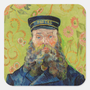 Pegatina Cuadrada Vincent Van Gogh - Postman Joseph Roulin