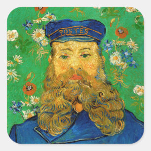 Pegatina Cuadrada Vincent Van Gogh - Postman Joseph Roulin