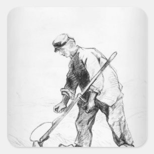 Pegatina Cuadrada Vincent van Gogh Reparador