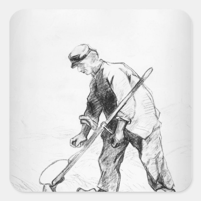 Pegatina Cuadrada Vincent van Gogh | Reparador (Anverso)