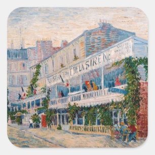 Pegatina Cuadrada Vincent van Gogh - Restaurante de la Sirena