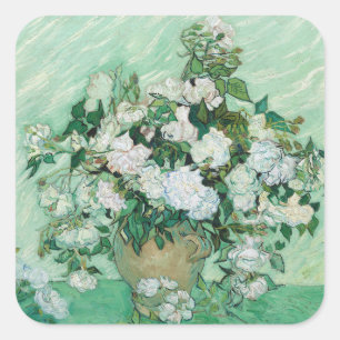 Pegatina Cuadrada Vincent van Gogh - Rosas