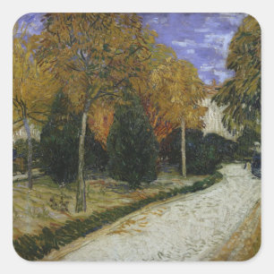 Pegatina Cuadrada Vincent van Gogh Ruta en el Parque de Arles, 188