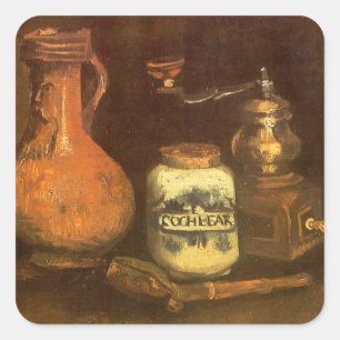 Pegatina Cuadrada Vincent van Gogh - Still Life with Coffee Mill