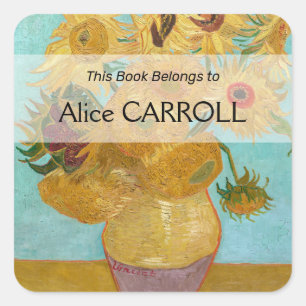 Pegatina Cuadrada Vincent Van Gogh - Vase con doce girasoles