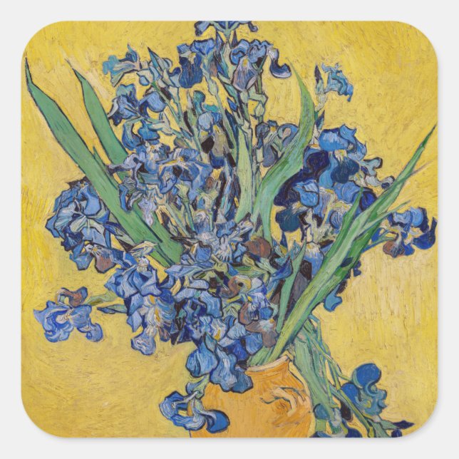 Pegatina Cuadrada Vincent van Gogh - Vase con irlandeses (Anverso)