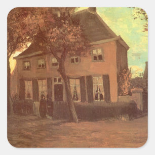 Pegatina Cuadrada Vincent van Gogh - Vicarage en Nuenen
